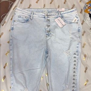 Plus Size Light Wash Rockstar super skinny jeans